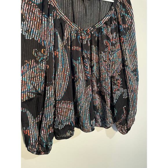 Maeve Anthropologie Madeira‎ Burnout Satin Printed Blouse - Picture 5 of 12